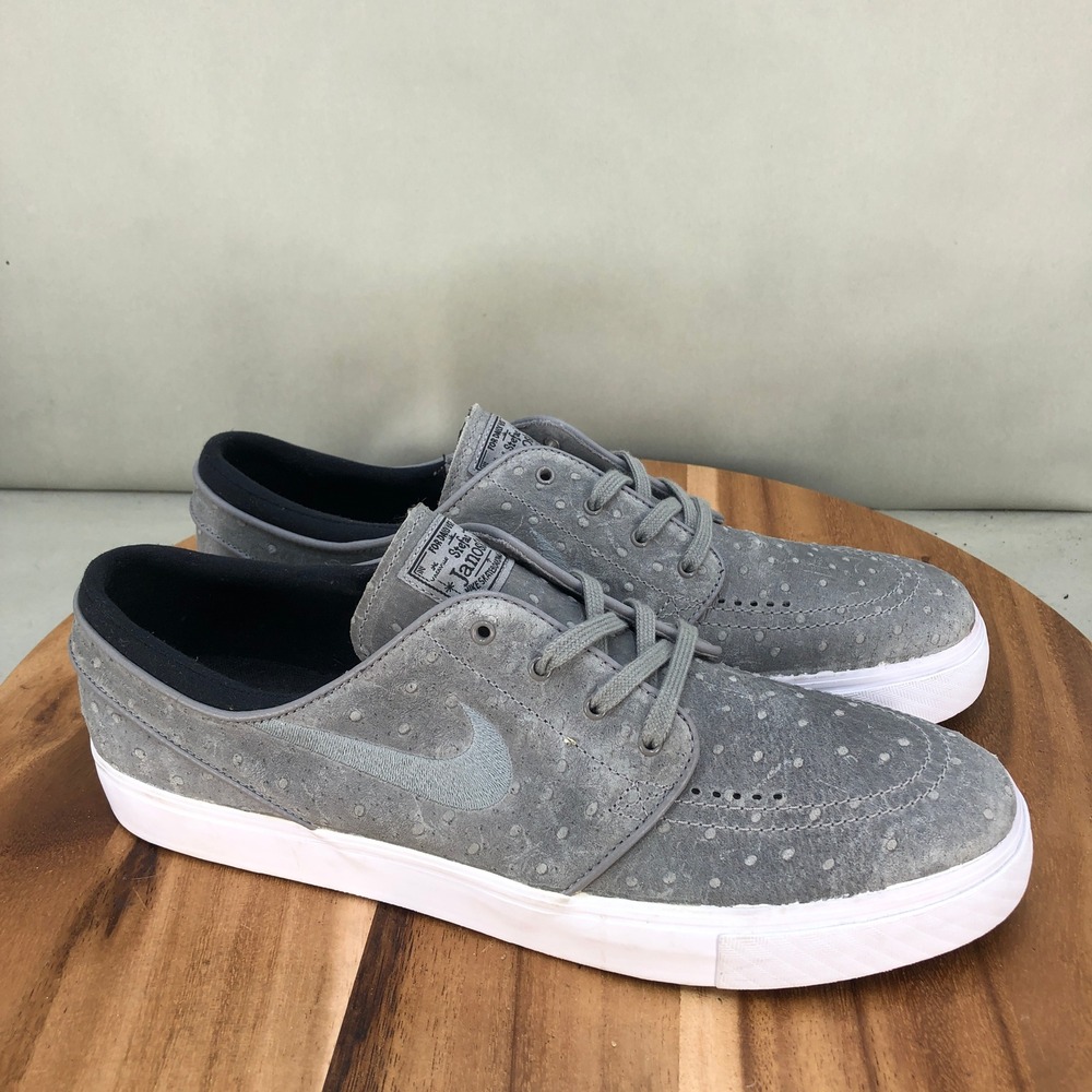 Nike SB Stefan Janoski Zoom Air Grey Polka Dot Suede Mens Size 12 Skate Shoes